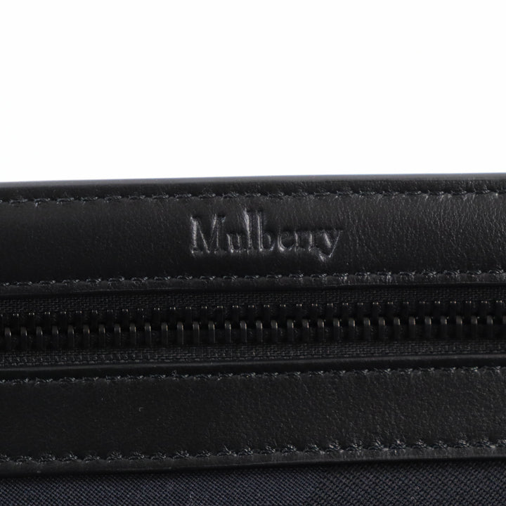 Pristine MULBERRY Clutch bag Camouflage Pattern Pouch Business Bag with Logo Navy leather mens RL5593