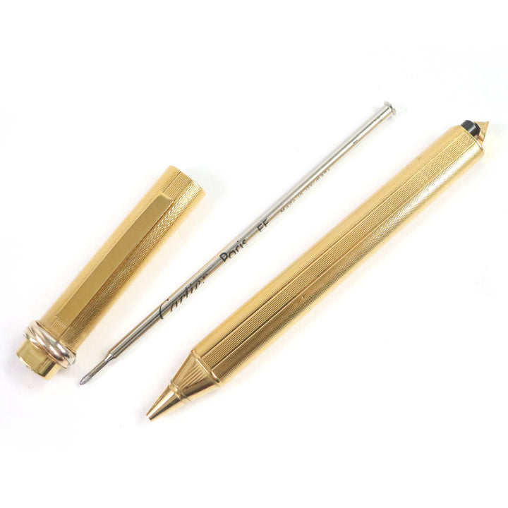 Great Cartier Ballpoint pen Trinity all-over print cap style gold mens