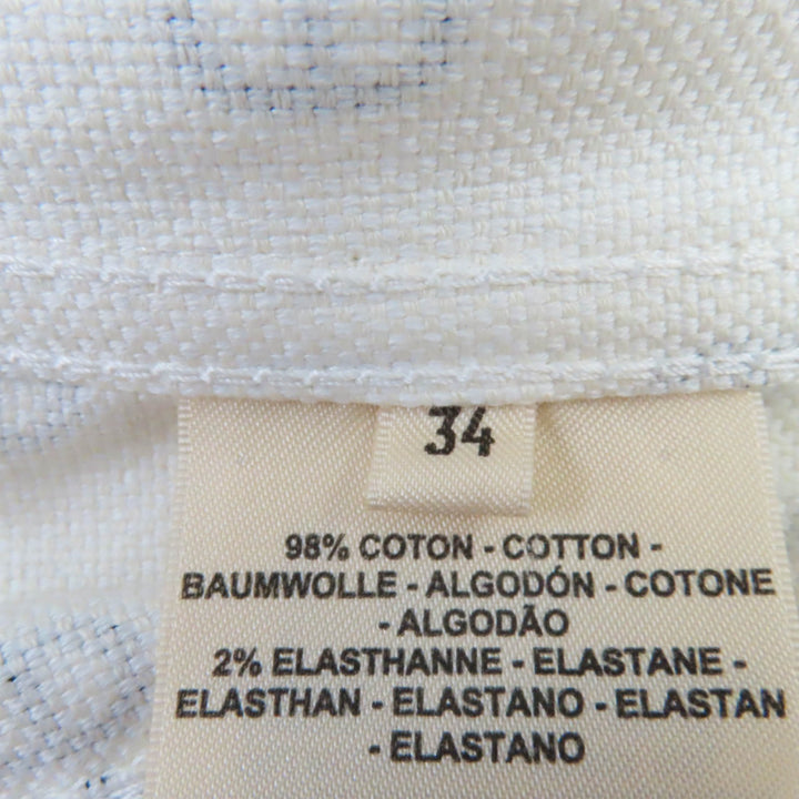Discounted Pristine HERMES Denim Jacket Chaine d'Ancre full print Whitenavy cotton Women34