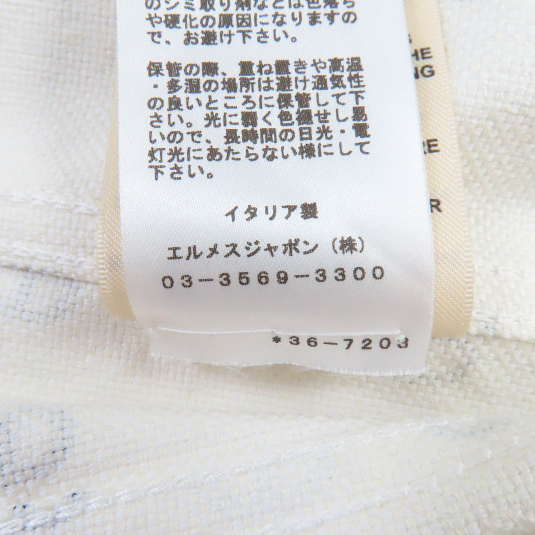 Discounted Pristine HERMES Denim Jacket Chaine d'Ancre full print Whitenavy cotton Women34