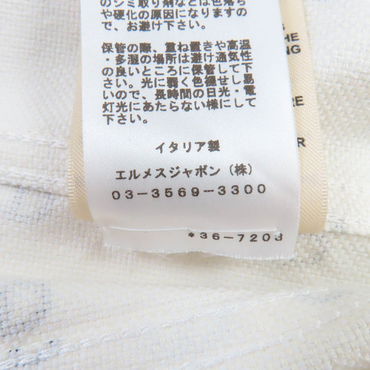 Discounted Pristine HERMES Denim Jacket Chaine d'Ancre full print Whitenavy cotton Women34