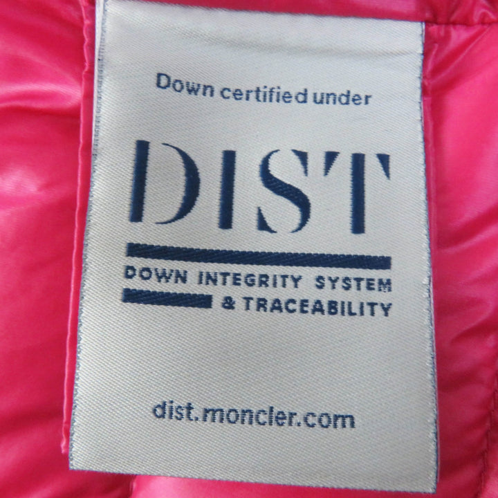 Pristine MONCLER Down vest GLYGOS Patch and hood pink Nylon Women 0