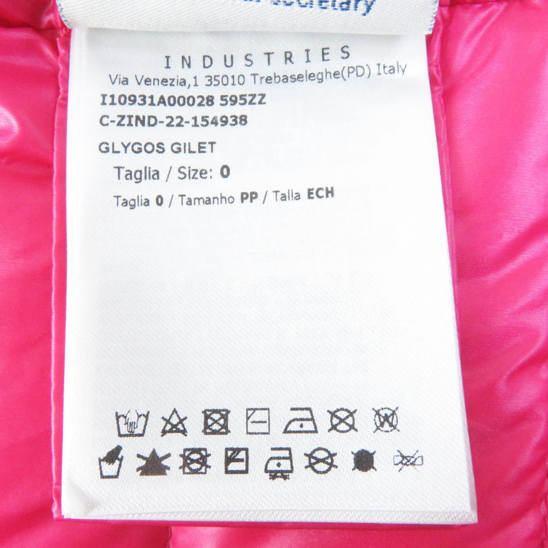 Pristine MONCLER Down vest GLYGOS Patch and hood pink Nylon Women 0