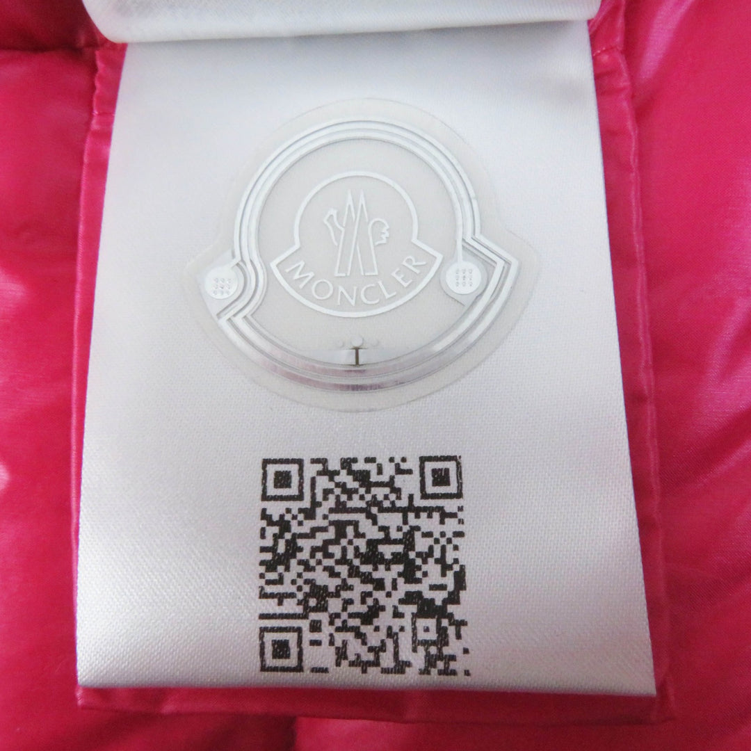 Pristine MONCLER Down vest GLYGOS Patch and hood pink Nylon Women 0