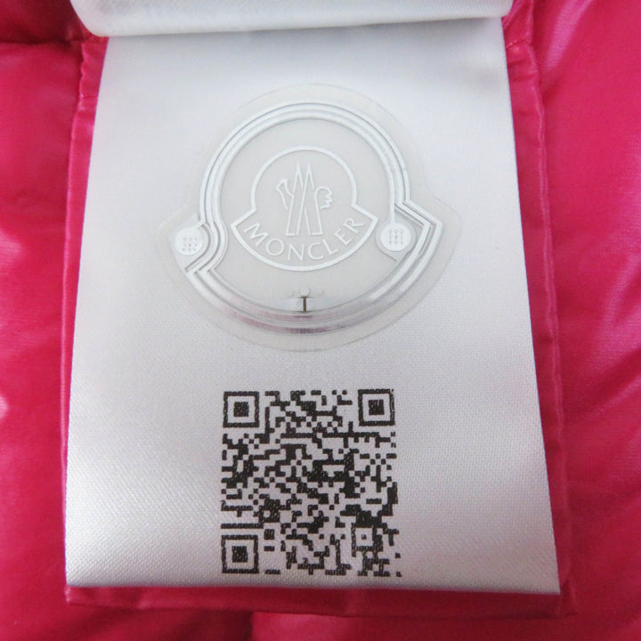 Pristine MONCLER Down vest GLYGOS Patch and hood pink Nylon Women 0