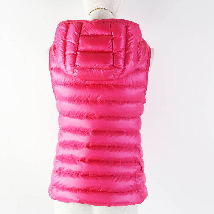 Pristine MONCLER Down vest GLYGOS Patch and hood pink Nylon Women 0