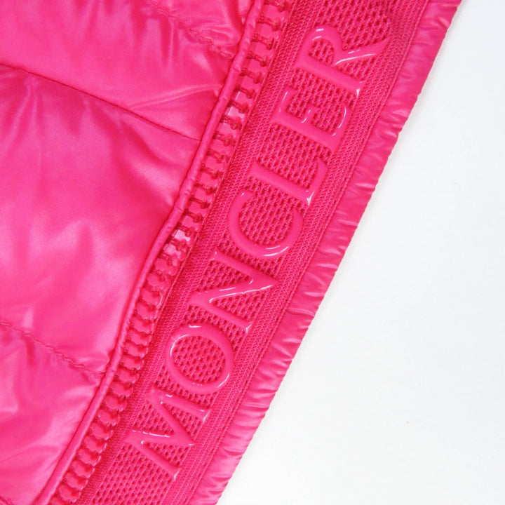 Pristine MONCLER Down vest GLYGOS Patch and hood pink Nylon Women 0