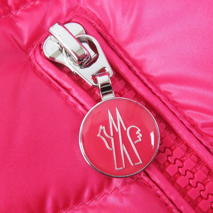 Pristine MONCLER Down vest GLYGOS Patch and hood pink Nylon Women 0