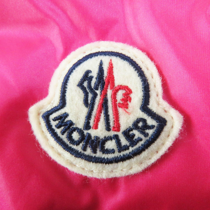 Pristine MONCLER Down vest GLYGOS Patch and hood pink Nylon Women 0
