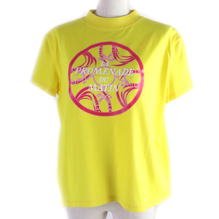 Pristine HERMES T-shirt La PROMENADE du matin Morning walk yellow cotton 34