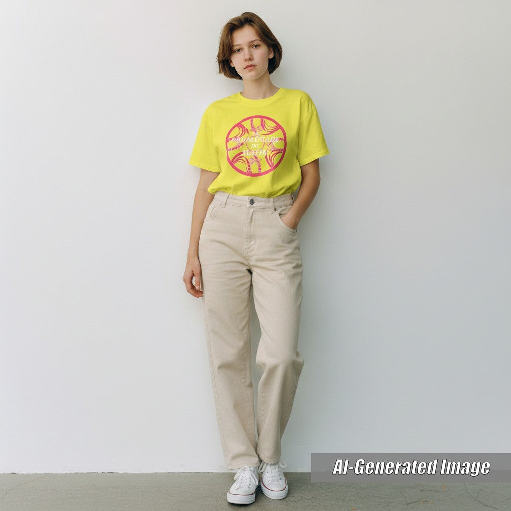 Pristine HERMES T-shirt La PROMENADE du matin Morning walk yellow cotton 34
