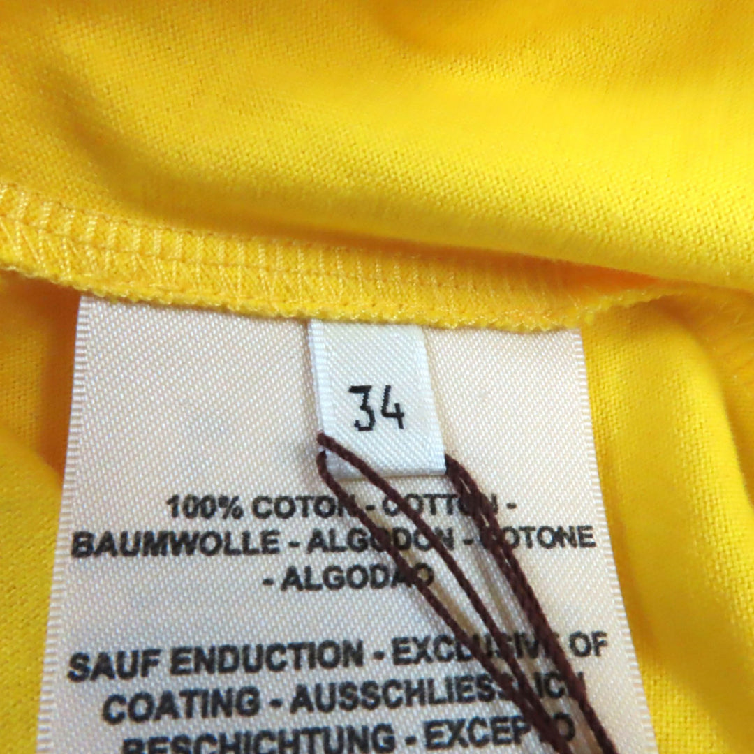 Pristine HERMES T-shirt La PROMENADE du matin Morning walk yellow cotton 34