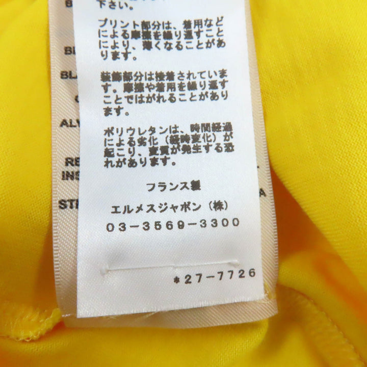 Pristine HERMES T-shirt La PROMENADE du matin Morning walk yellow cotton 34