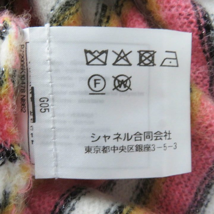 CHANEL knit COCO Mark plate included Pink alpaca Women 34 22A P72906
