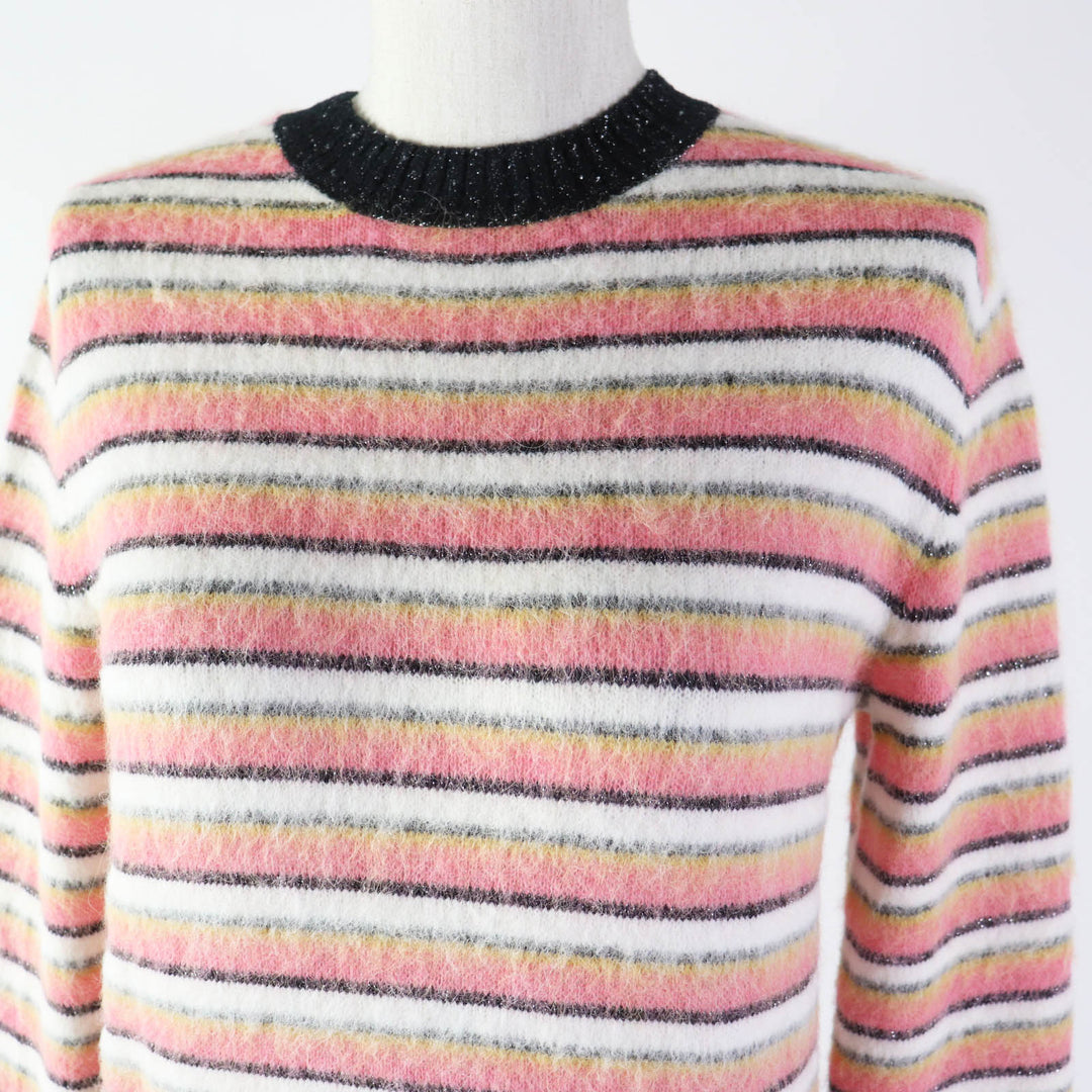 CHANEL knit COCO Mark plate included Pink alpaca Women 34 22A P72906