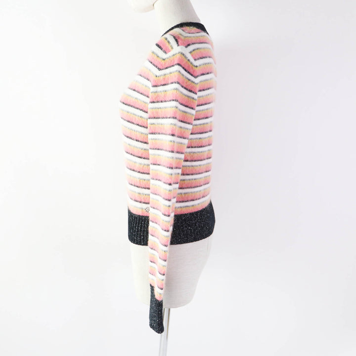 CHANEL knit COCO Mark plate included Pink alpaca Women 34 22A P72906