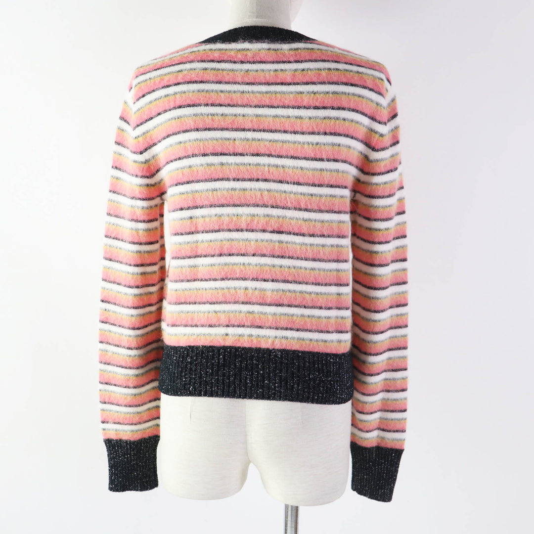 CHANEL knit COCO Mark plate included Pink alpaca Women 34 22A P72906