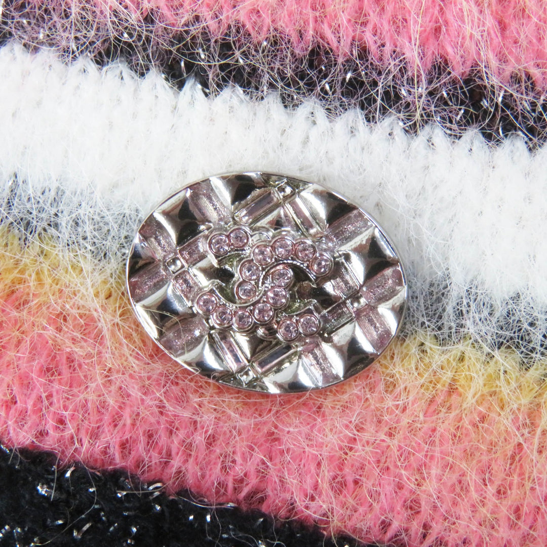 CHANEL knit COCO Mark plate included Pink alpaca Women 34 22A P72906