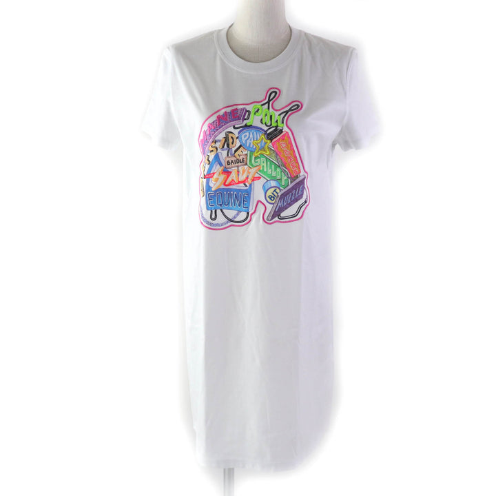 Discounted Pristine HERMES one piece Embroidered Crew Neck ShortSleeve T-Shirt white 36