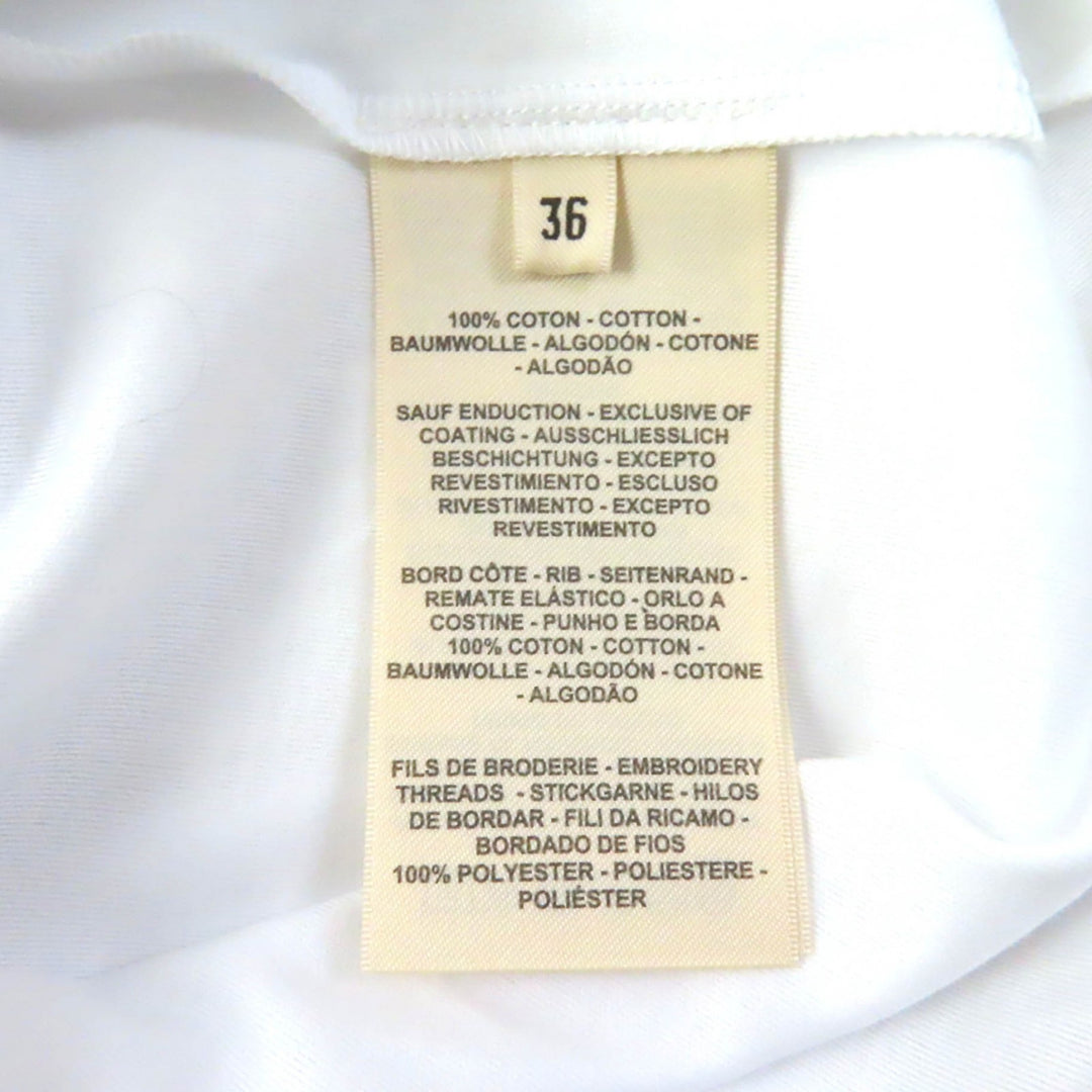 Discounted Pristine HERMES one piece Embroidered Crew Neck ShortSleeve T-Shirt white 36