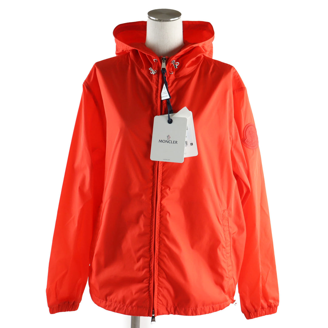Pristine MONCLER Nylon jacket ALEXANDRITE Hooded with logo patch Orange Women 1