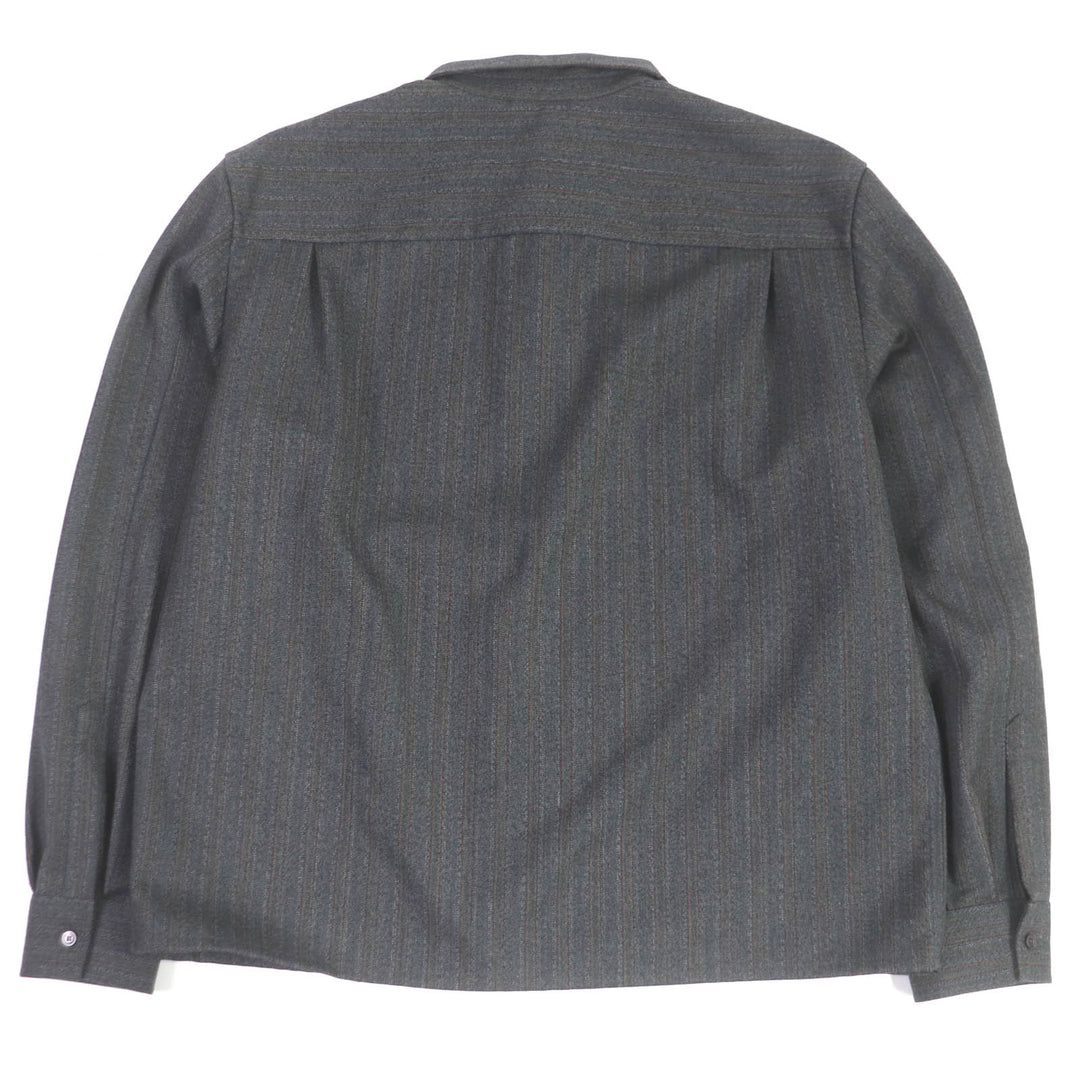 Excellent Salvatore Ferragamo Blouson Stripe Pattern ZIPUP Coverall gray wool