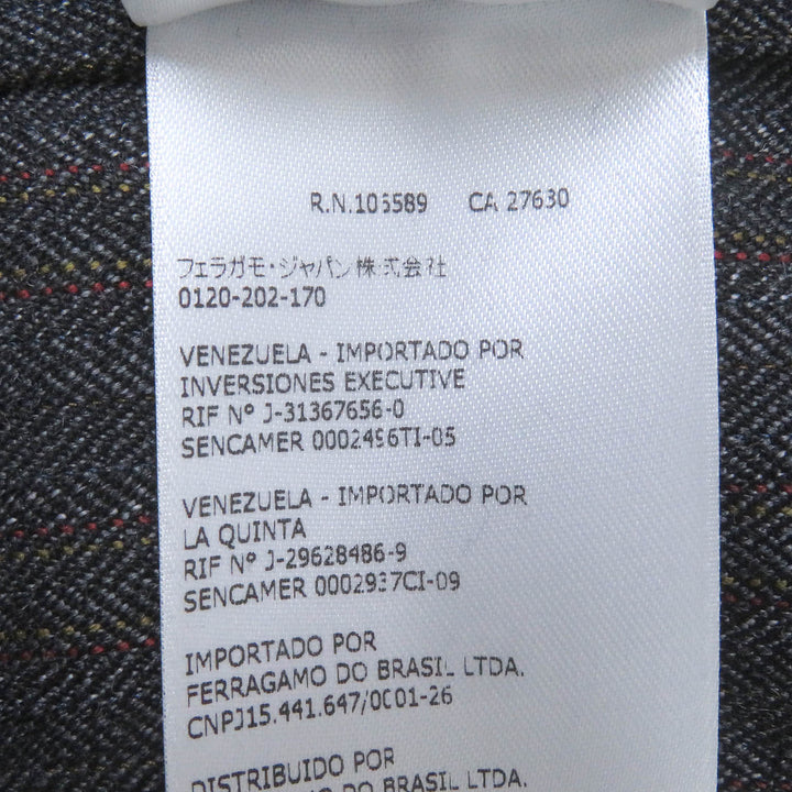 Excellent Salvatore Ferragamo Blouson Stripe Pattern ZIPUP Coverall gray wool