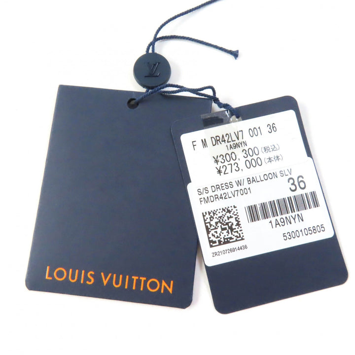 Discounted Pristine LOUIS VUITTON dress Chain link drawstring White black silk Women 36 1A9NYN