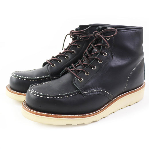 Discounted Excellent RED WING short boots Ladies Model 6 inch Classic Moc black leather