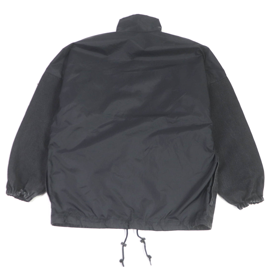 Discounted Excellent BALENCIAGA Blouson Logo printed denim oversized poplin shirt black 34