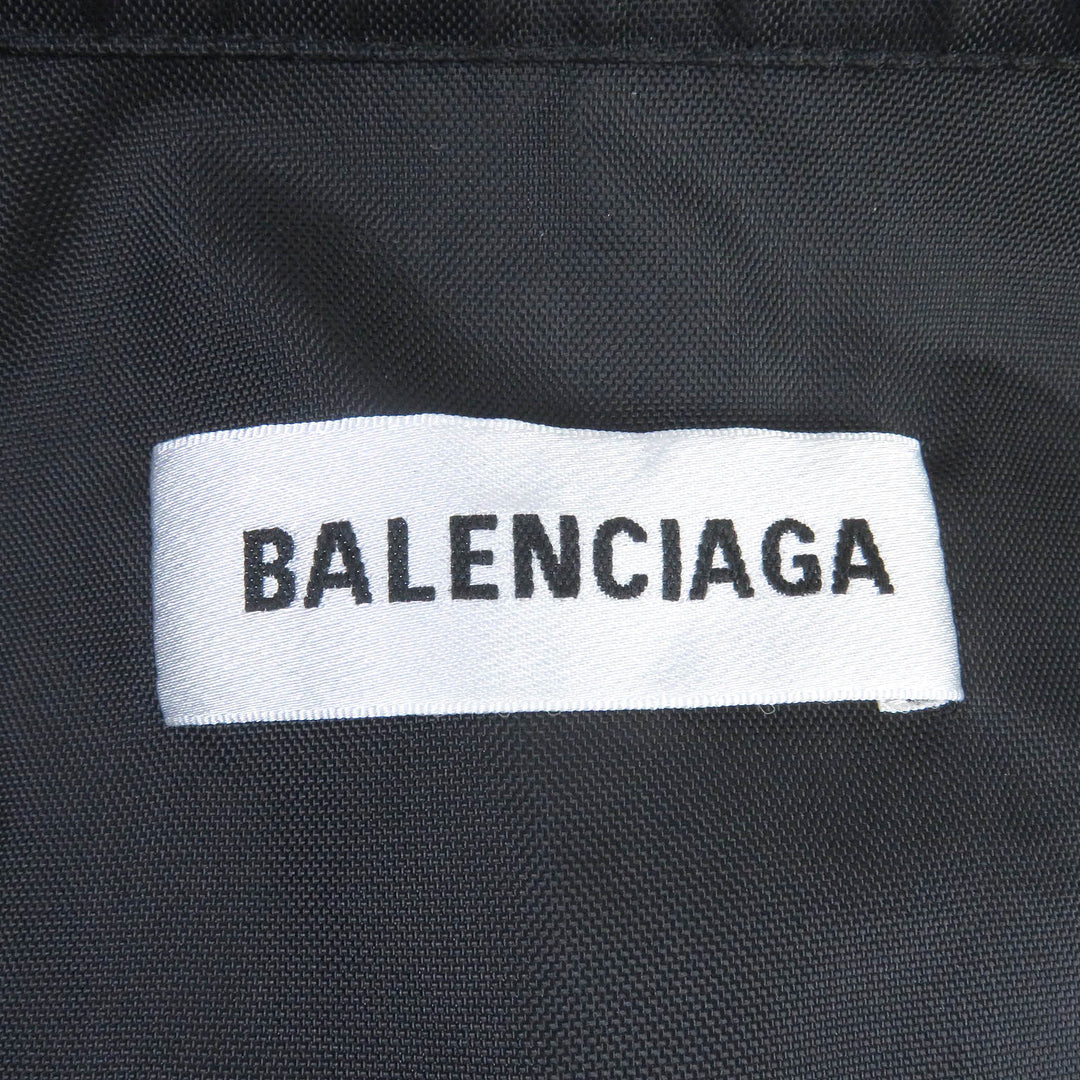 Discounted Excellent BALENCIAGA Blouson Logo printed denim oversized poplin shirt black 34