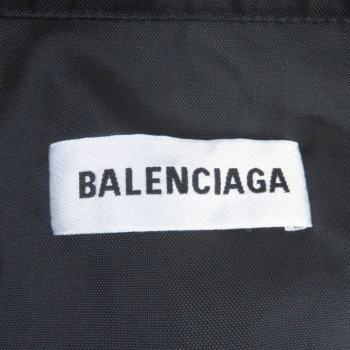 Discounted Excellent BALENCIAGA Blouson Logo printed denim oversized poplin shirt black 34