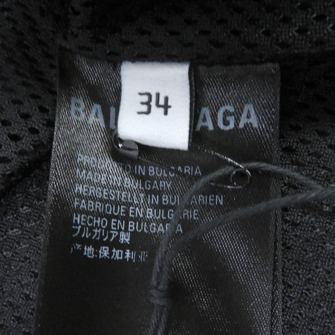 Discounted Excellent BALENCIAGA Blouson Logo printed denim oversized poplin shirt black 34
