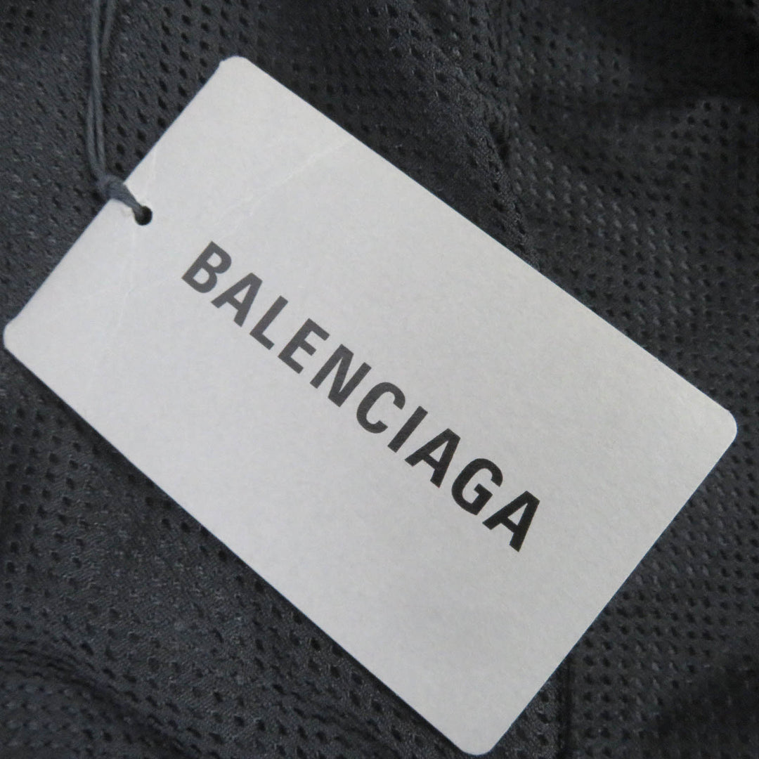 Discounted Excellent BALENCIAGA Blouson Logo printed denim oversized poplin shirt black 34