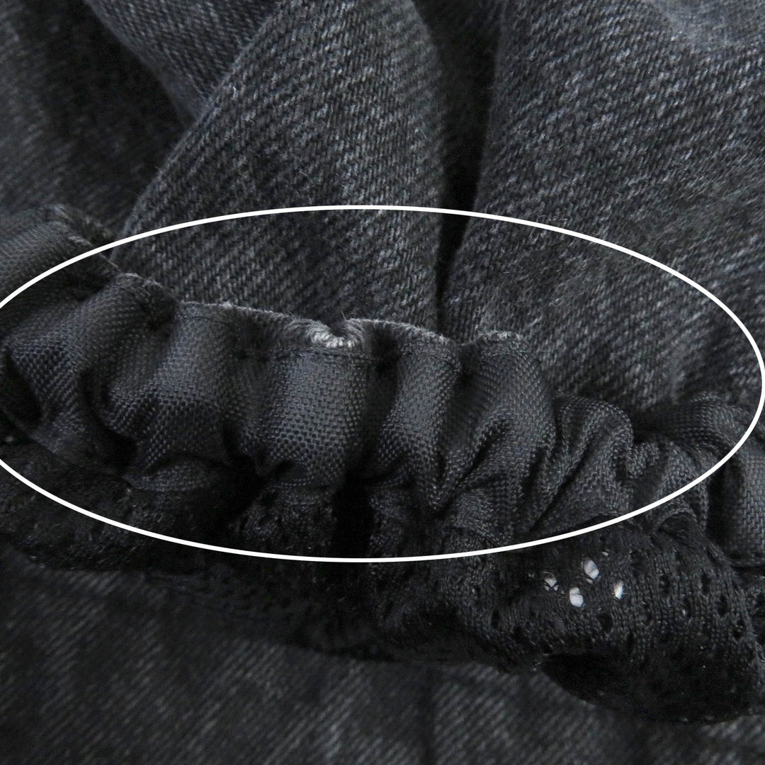 Discounted Excellent BALENCIAGA Blouson Logo printed denim oversized poplin shirt black 34