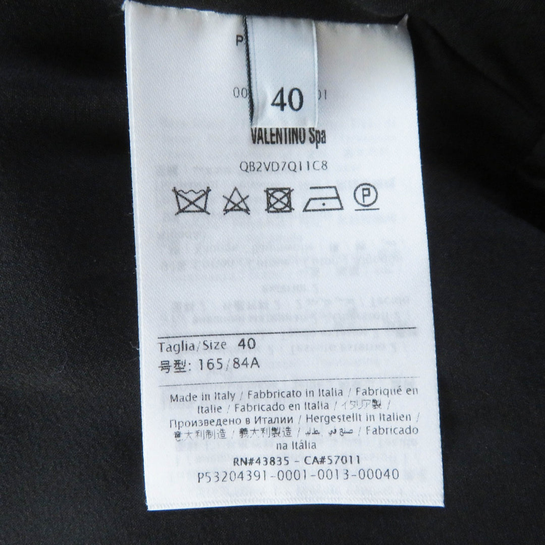 Discounted Great VALENTINO dress See-through long sleeves, extra long length, black silk Women 40