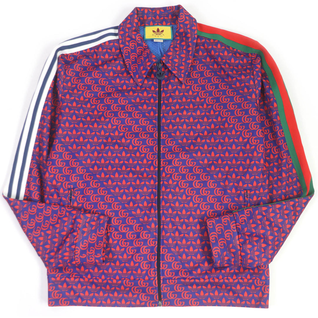 Discounted Great GUCCI×adidas Track jacket Sideline Jersey Blue red mens L 692112