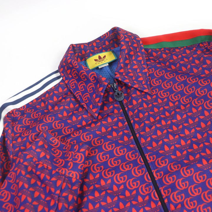 Discounted Great GUCCI×adidas Track jacket Sideline Jersey Blue red mens L 692112