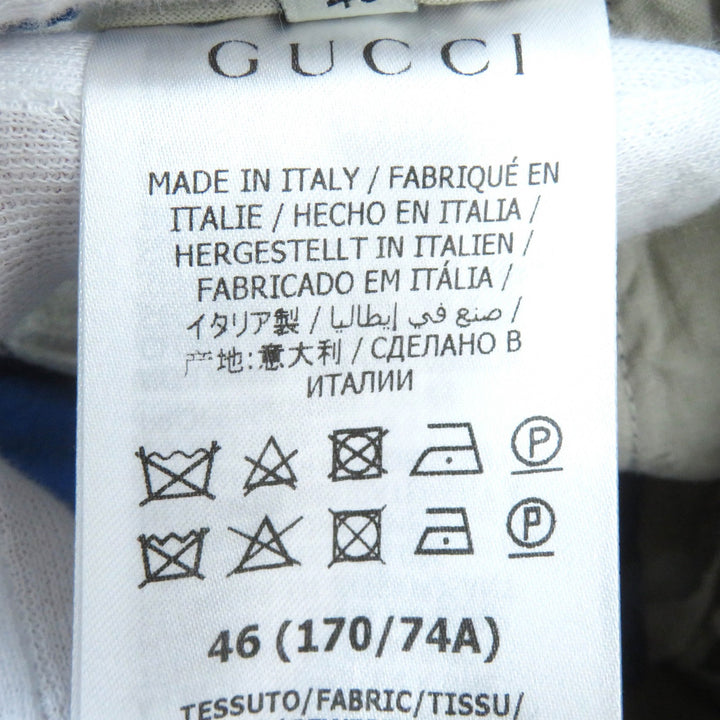 Great GUCCI Pants Logo print straight long easy blue cotton mens 46 625880