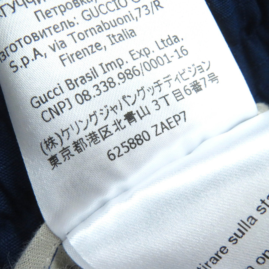 Great GUCCI Pants Logo print straight long easy blue cotton mens 46 625880