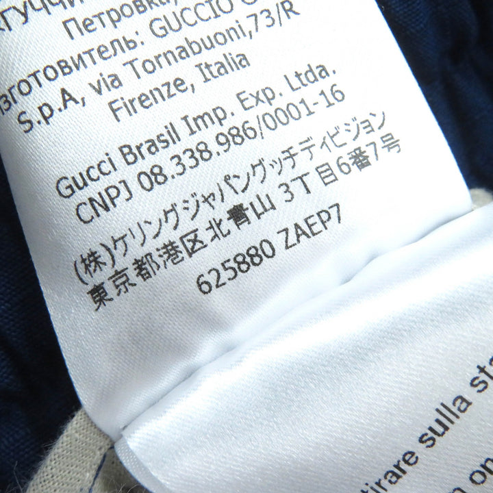 Great GUCCI Pants Logo print straight long easy blue cotton mens 46 625880