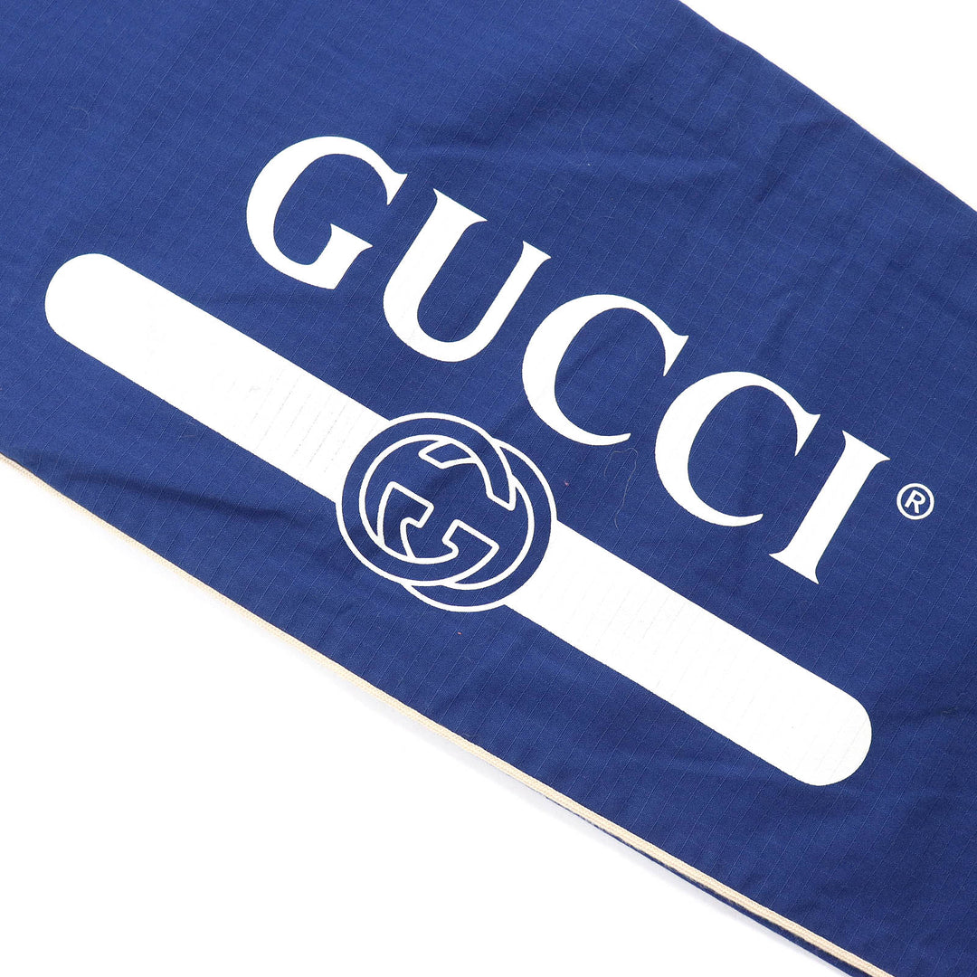 Great GUCCI Pants Logo print straight long easy blue cotton mens 46 625880