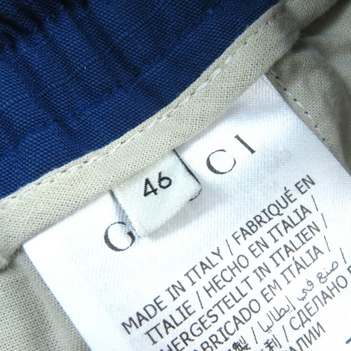 Great GUCCI Pants Logo print straight long easy blue cotton mens 46 625880