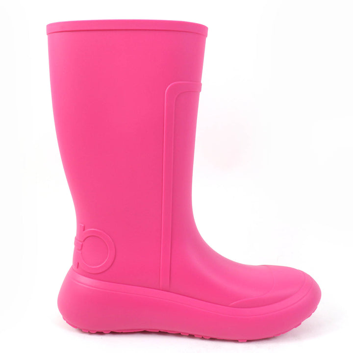 Pristine Salvatore Ferragamo Knee-high boots Gancini rubber boots pink rubber Women 7