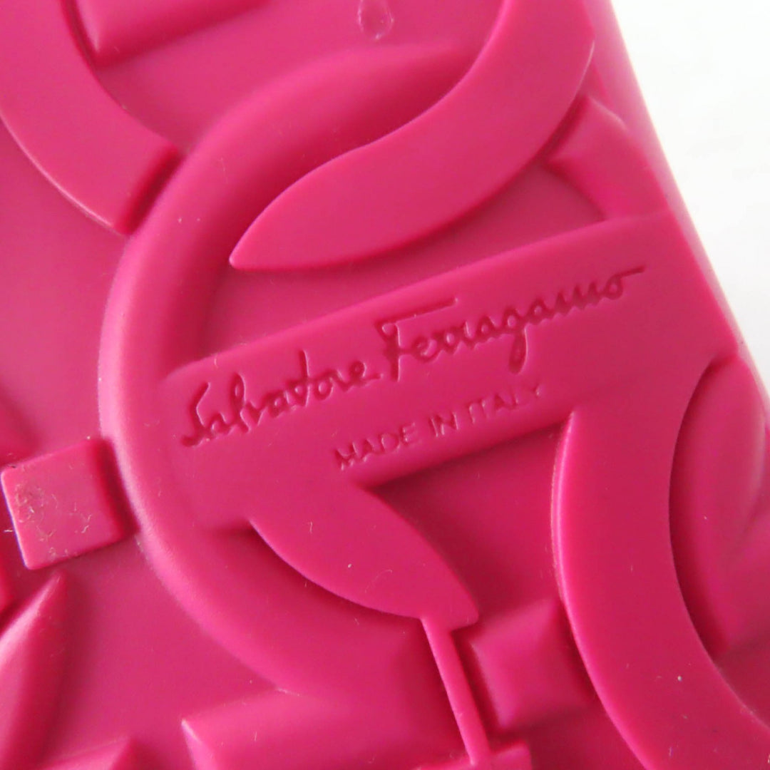 Pristine Salvatore Ferragamo Knee-high boots Gancini rubber boots pink rubber Women 7
