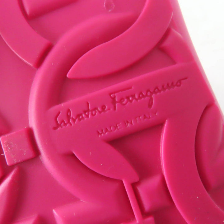 Pristine Salvatore Ferragamo Knee-high boots Gancini rubber boots pink rubber Women 7
