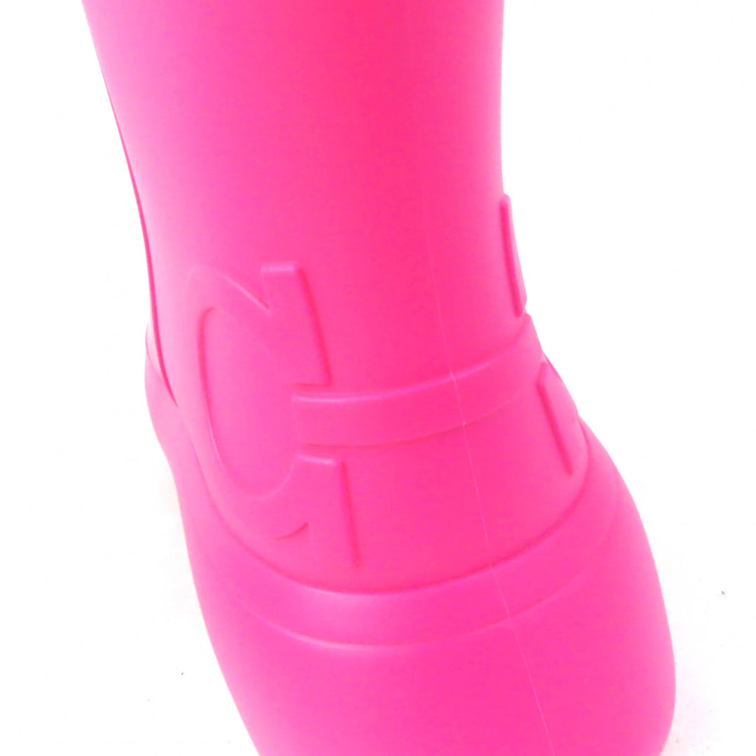 Pristine Salvatore Ferragamo Knee-high boots Gancini rubber boots pink rubber Women 7