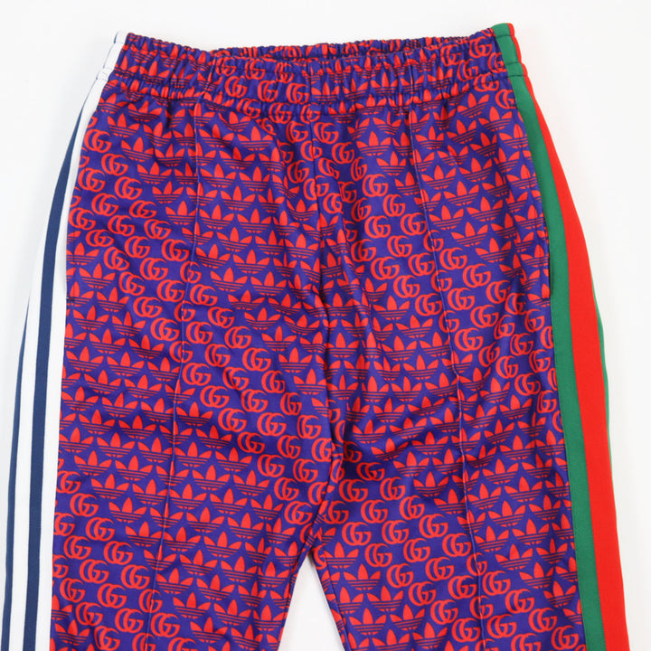 Discounted Excellent GUCCI×adidas Pants Double G Trefoil Logo Web Line Truck Navy red XS