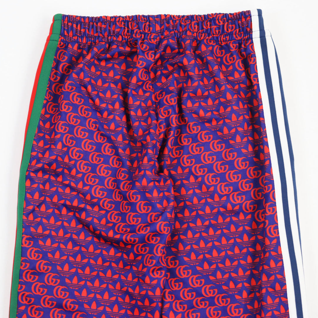 Discounted Excellent GUCCI×adidas Pants Double G Trefoil Logo Web Line Truck Navy red XS