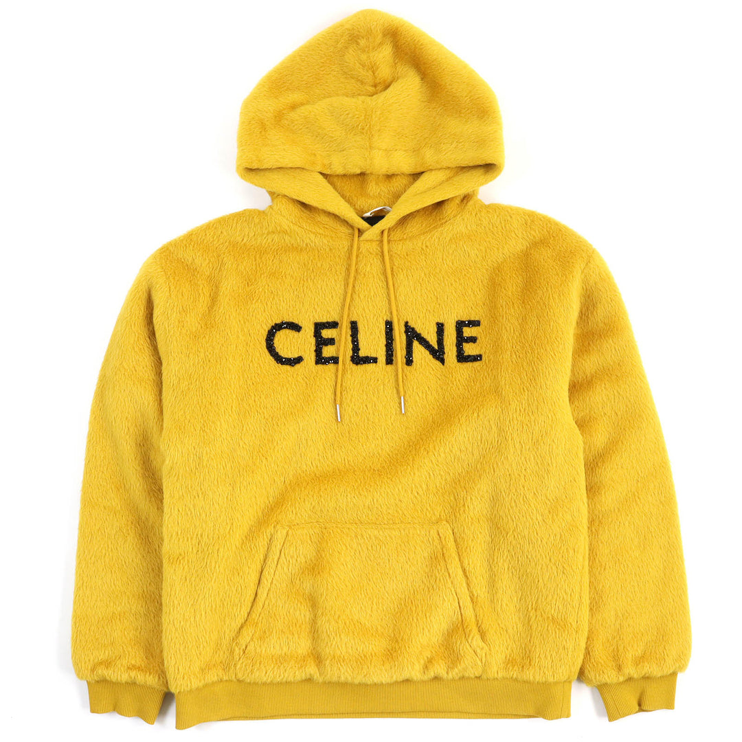 Excellent CELINE Parker Fuzzy wool loose fit hoodie Sequin L 2Y964925R